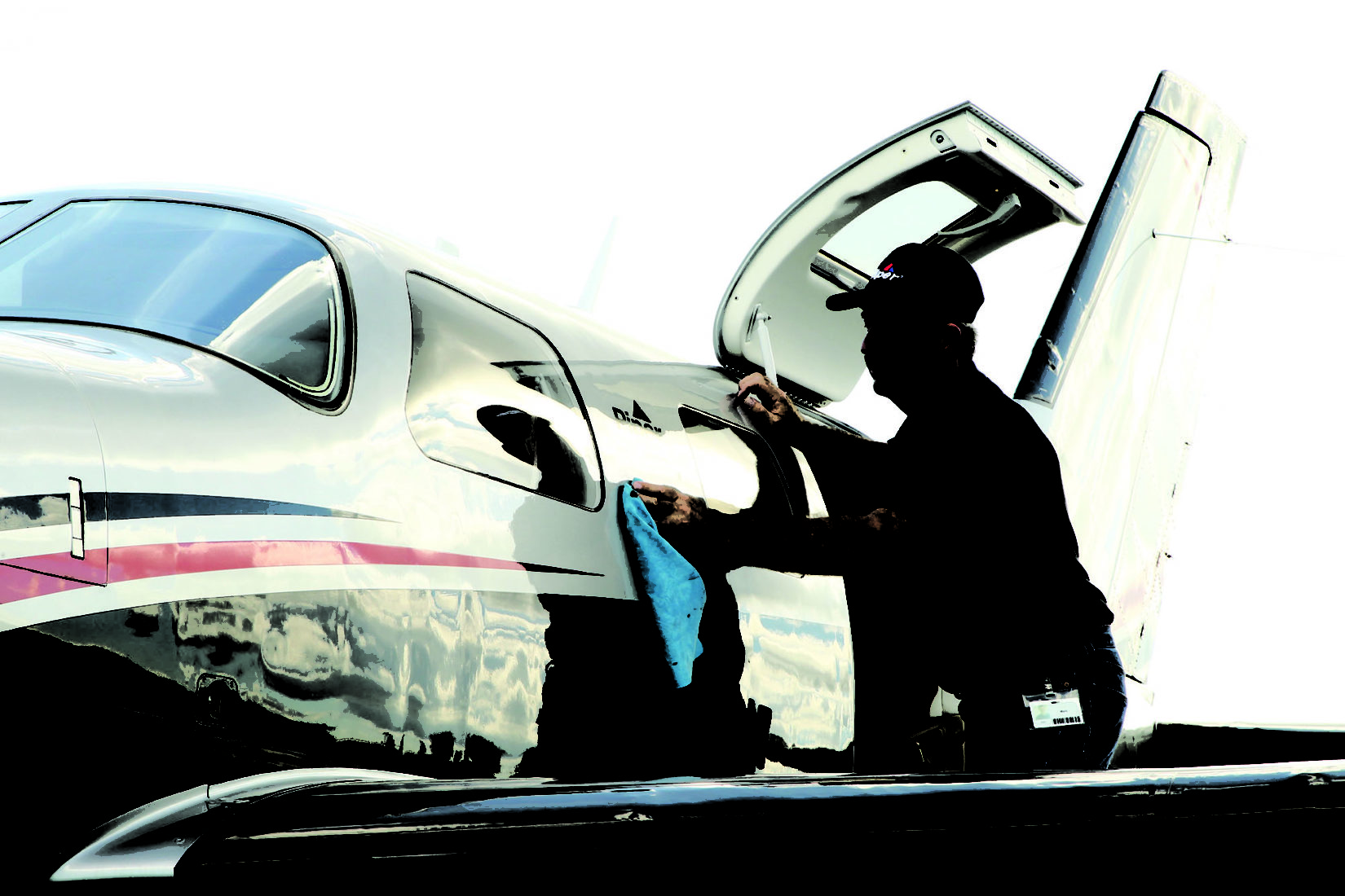 Technician working on a Piper Aircraft