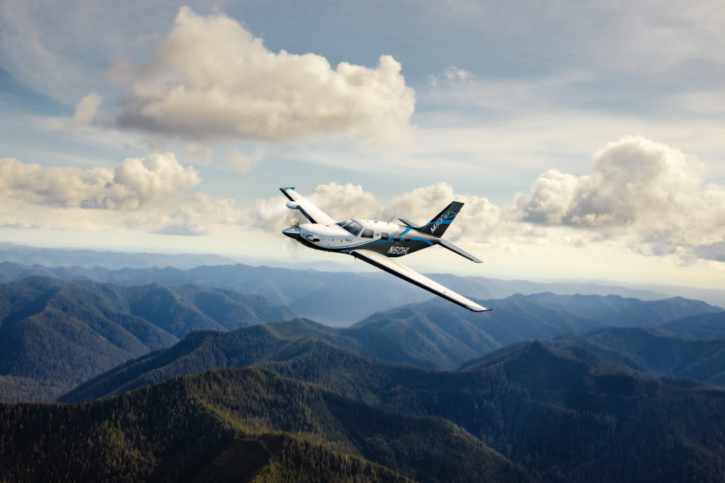 M600SLS flying over mountains