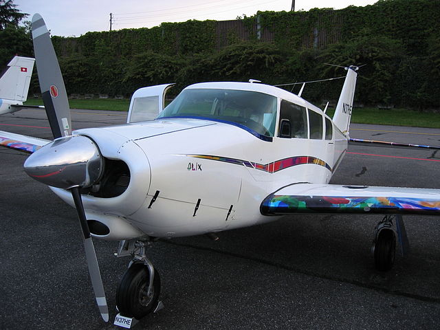 Closeup on the nose of a Piper PA-24 260B Comanche.