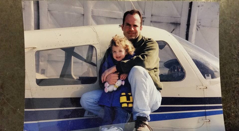Jeff Scorse and his daughter Shelby before her first flight.